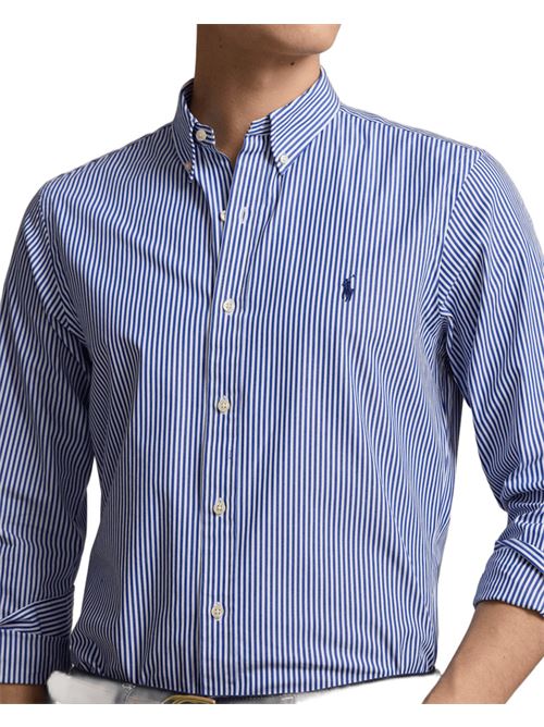 camicia uomo righe popeline stretch blu/bianco POLO RALPH LAUREN | 710928254008